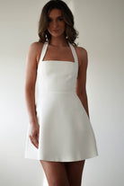 Morocco Halterneck Mini Dress | White - Oh Hello Clothing