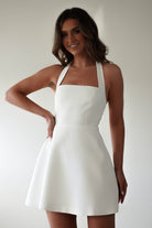 Morocco Halterneck Mini Dress | White - Oh Hello Clothing