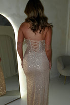 Cinderella On Sale * DONE - NEW COLOUR - Jessy Luxury Beaded Sequin Gown | Rose Gold ***CIND
