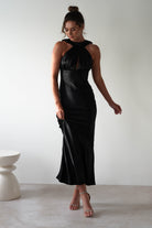 Lauryn Halter Neck Maxi Dress | Black - Oh Hello Clothing