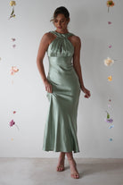 Lauryn Halter Neck Maxi  | Sage - Oh Hello Clothing