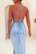 Renesmee Sequin Maxi  | Blue - Oh Hello Clothing