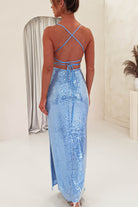 Renesmee Sequin Maxi  | Blue - Oh Hello Clothing