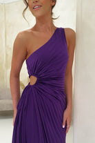 Olsen Pleated Maxi Dress | Deep Purple - Oh Hello Clothing