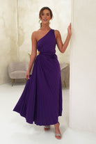 Olsen Pleated Maxi Dress | Deep Purple - Oh Hello Clothing