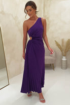 Olsen Pleated Maxi Dress | Deep Purple - Oh Hello Clothing