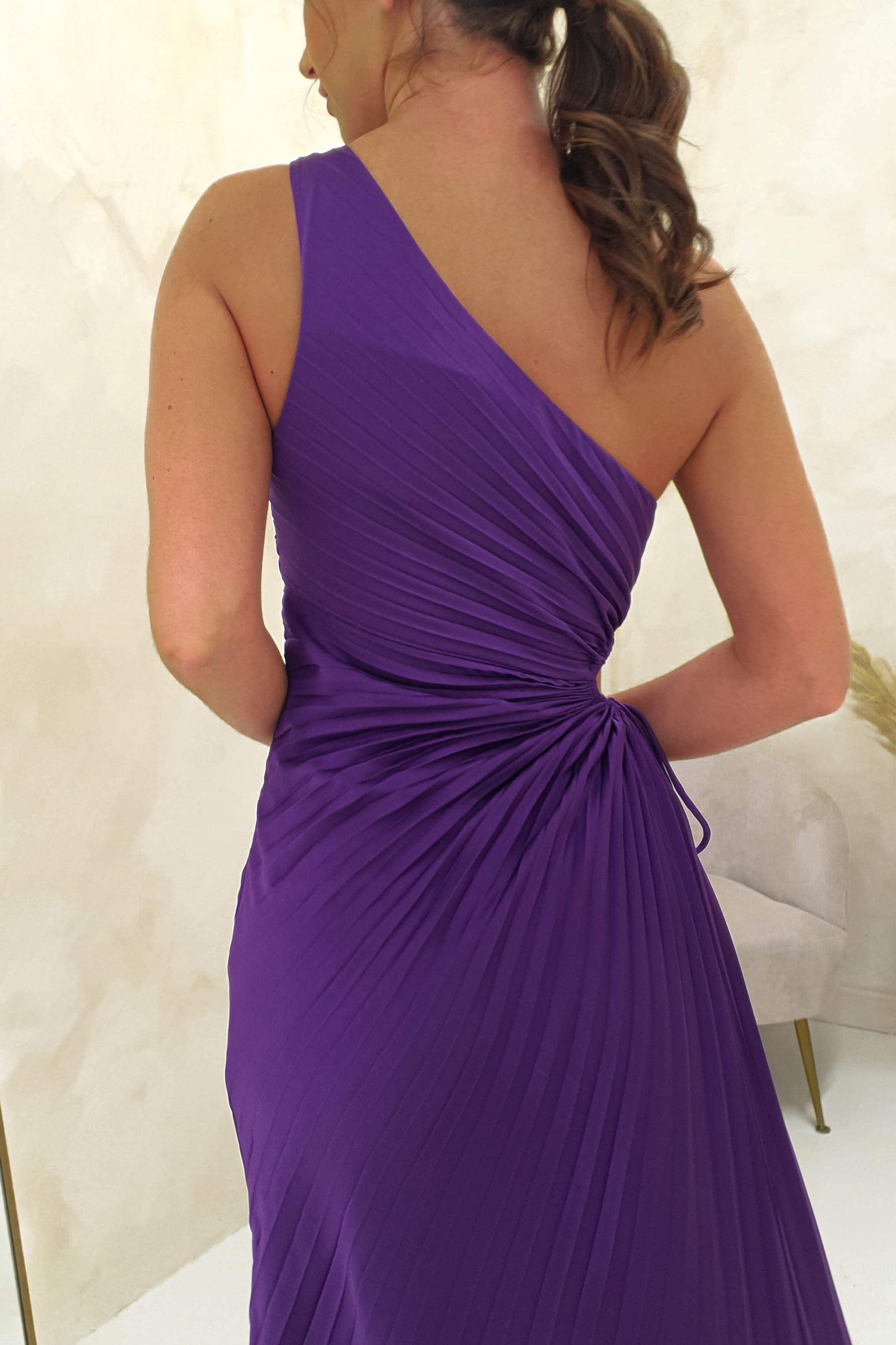 Olsen Pleated Maxi Dress | Deep Purple