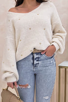 Edel Heart Detail Jumper | Beige - Oh Hello Clothing