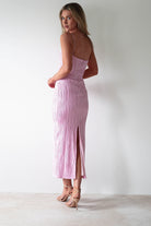 Brighton Textured Bodycon Midaxi  | Pink - Oh Hello Clothing