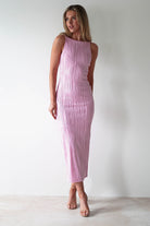 Brighton Textured Bodycon Midaxi  | Pink - Oh Hello Clothing