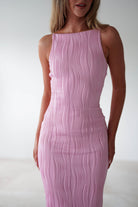 Brighton Textured Bodycon Midaxi  | Pink - Oh Hello Clothing