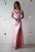 Ramona Soft Satin Maxi  | Pink - Oh Hello Clothing