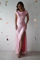 Ramona Soft Satin Maxi  | Pink - Oh Hello Clothing