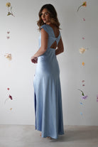 Ramona Soft Satin Maxi  | Blue - Oh Hello Clothing