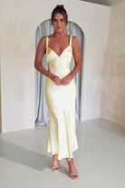 Bethanie Soft Satin Maxi  | Yellow - Oh Hello Clothing
