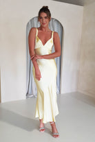 Bethanie Soft Satin Maxi  | Yellow - Oh Hello Clothing