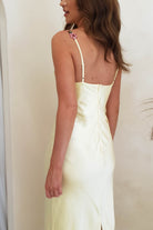 Klabelle Satin Maxi Dress | Yellow | Oh Hello Clothing | XS (6)