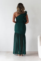 sasha Wedding Guest Dresses ** DONE - Stephanie Mesh Ruffle Maxi Dress - Green