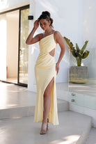 Lyra Soft Matte Satin Maxi  | Yellow - Oh Hello Clothing