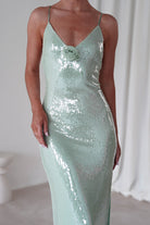 Ellba Sequin Maxi  | Mint - Oh Hello Clothing