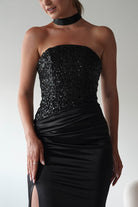 Elysia Sequin Embellished Bodice Gown | Black | Oh Hello Clothing | S (8)