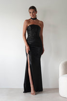 Elysia Sequin Embellished Bodice Gown | Black | Oh Hello Clothing | S (8)