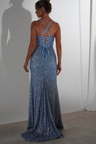 Ember Bodycon Sequin Gown | Slate Blue - Oh Hello Clothing