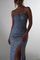 Ember Bodycon Sequin Gown | Slate Blue - Oh Hello Clothing