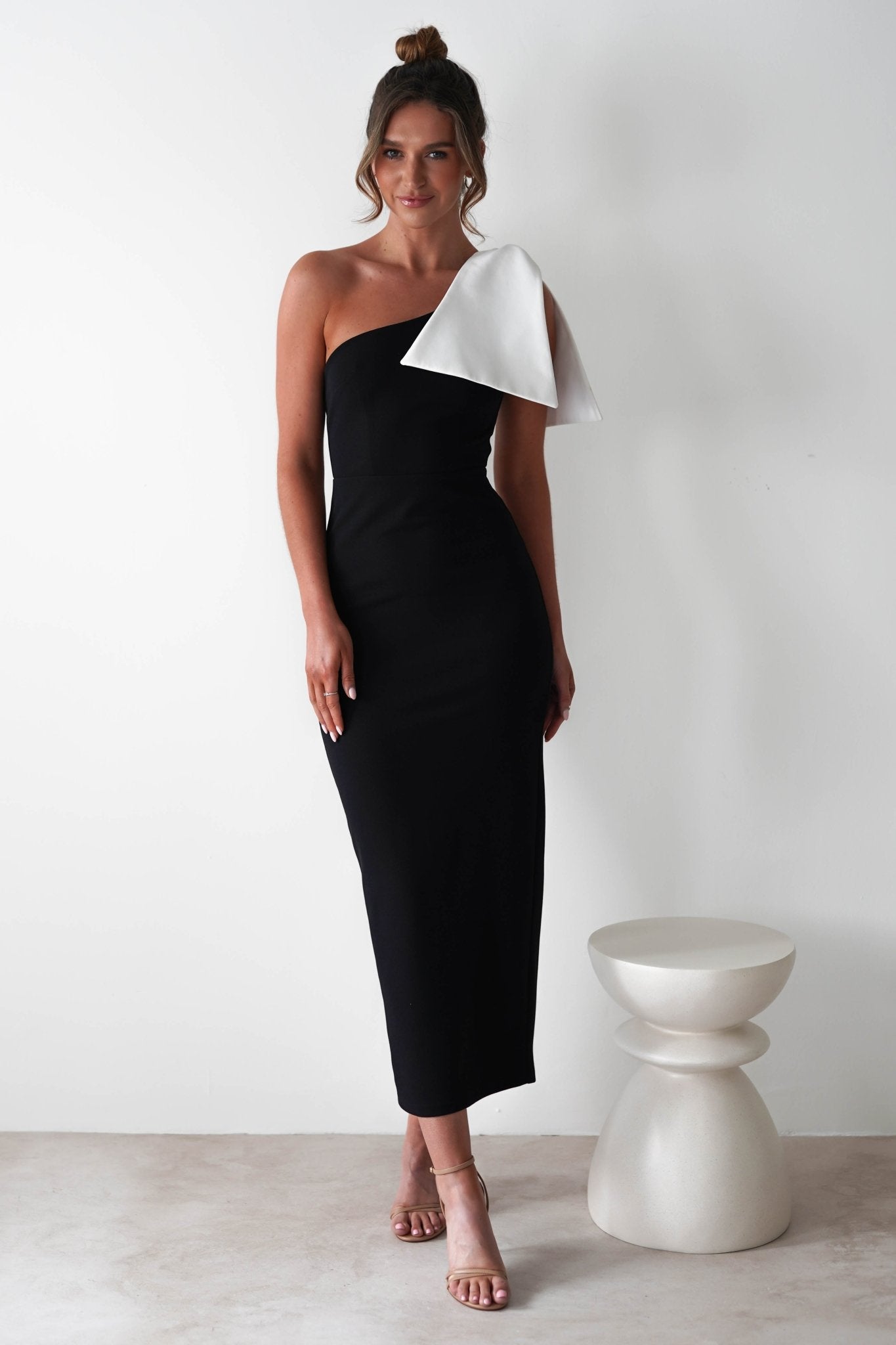 Freyja Bodycon Midi Dress | Black | Oh Hello Clothing | XS (6)
