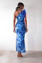 Genie Ruffle Printed Maxi Dress | Blue - Oh Hello Clothing