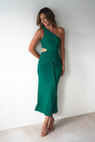 Georgia Mesh Midaxi Dress | Forest Green | Oh Hello Clothing | XS (6)