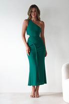 Georgia Mesh Midaxi Dress | Forest Green | Oh Hello Clothing | XS (6)