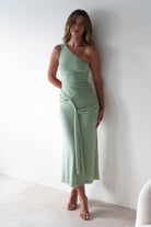 Georgia Mesh Midaxi Dress | Sage | Oh Hello Clothing | XS (6)