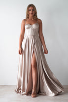 Georgia Soft Satin Maxi Gown | Champange | Oh Hello Clothing | S (8)
