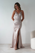 Gigi Rhinestone Bodycon Gown | Champange | Oh Hello Clothing | S (8)