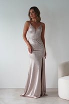 Gigi Rhinestone Bodycon Gown | Champange | Oh Hello Clothing | S (8)