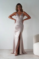 Gigi Rhinestone Bodycon Gown | Champange | Oh Hello Clothing | S (8)