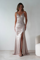 Gigi Rhinestone Bodycon Gown | Champange | Oh Hello Clothing | S (8)