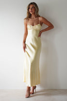 Grace Soft Satin Maxi  | Yellow - Oh Hello Clothing