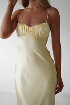 Grace Soft Satin Maxi  | Yellow - Oh Hello Clothing