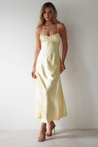 Grace Soft Satin Maxi  | Yellow - Oh Hello Clothing
