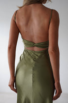 Grace Soft Satin Maxi  | Olive - Oh Hello Clothing