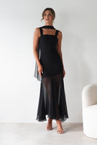 Harmony Square Neck Bodycon Maxi Dress | Black | Oh Hello Clothing | XS (6)