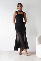 Harmony Square Neck Bodycon Maxi Dress | Black | Oh Hello Clothing | XS (6)