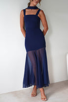 Harmony Square Neck Bodycon Maxi Dress | Navy | Oh Hello Clothing | XS (6)