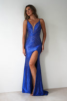 Hazel Rhinestone Bodycon Gown | Royal Blue | Oh Hello Clothing | S (8)