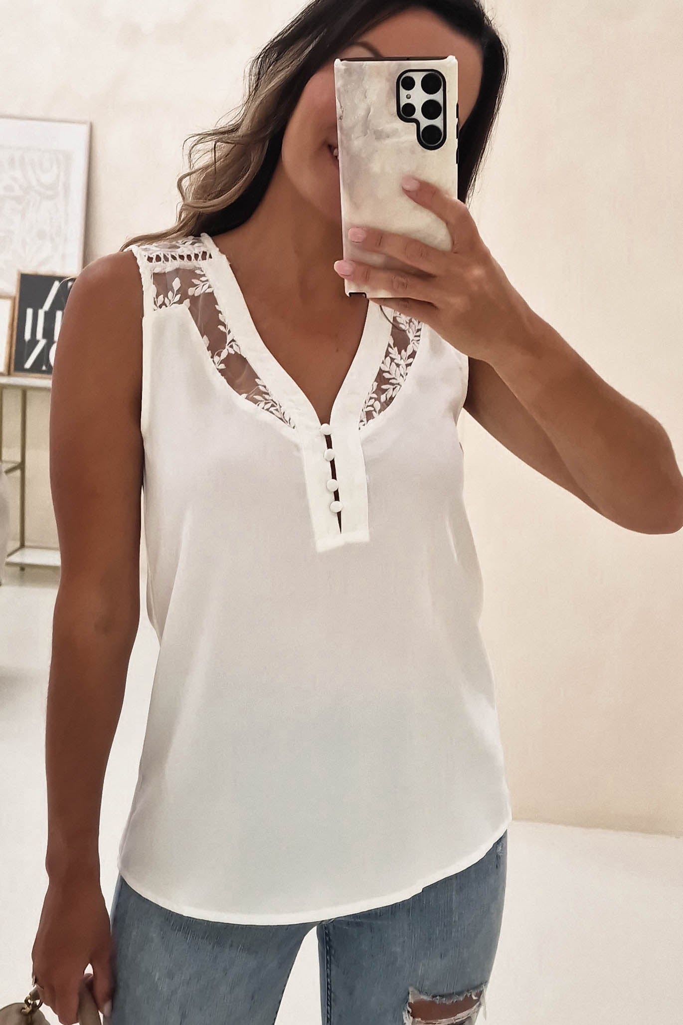 Hermie Lace Blouse | Ivory - Oh Hello Clothing