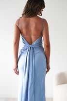 Hermie Silky Satin Maxi  | Blue 