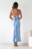 Hermie Silky Satin Maxi  | Blue | Wedding Guest es