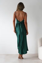 Hermie Silky Satin Maxi  | Forest Green - Oh Hello Clothing